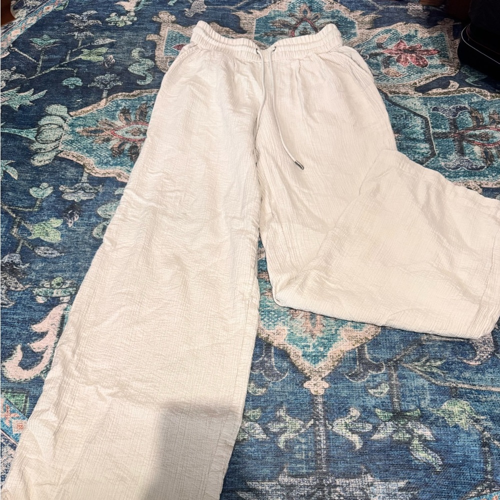 Women’s Cream Pants Wide Leg Pants